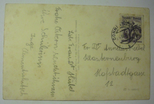 Ansichtskarte Donnersbachwald gegen Riesner Krisalpen (1951)